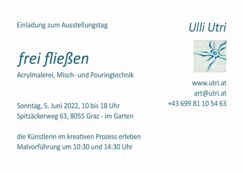 Ulli Utri Ausstellung Graz frei flie%C3%9Fen 05.06.2022 Text Website
