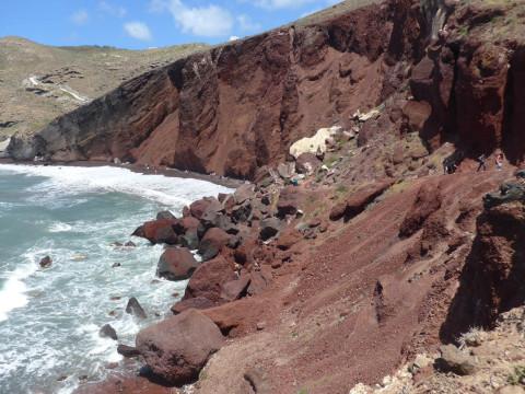 Santorin rote Kueste